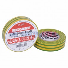 Изолента 19мм х 25м желто-зеленая  REXANT