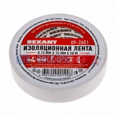 Изолента 15мм х 20м белая  REXANT