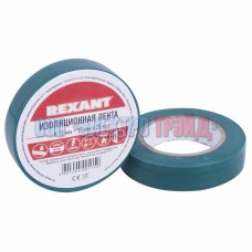 Изолента 15мм х 20м зеленая  REXANT