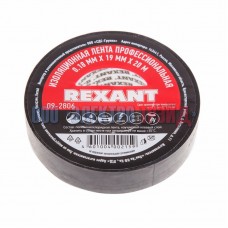 Изолента профессиональная 0.18 х 19 мм  х 20м черная  REXANT 